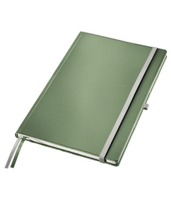 Cuaderno encolado leitz style tapa dura din a4 80 hojas cuadro 5 mm color verde celadon