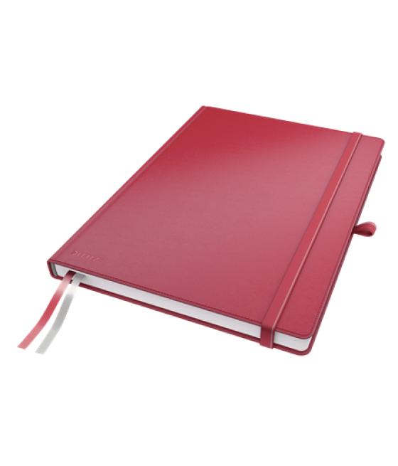 Cuaderno encolado leitz complete tapa dura din a4 80 hojas cuadro 5 mm color rojo