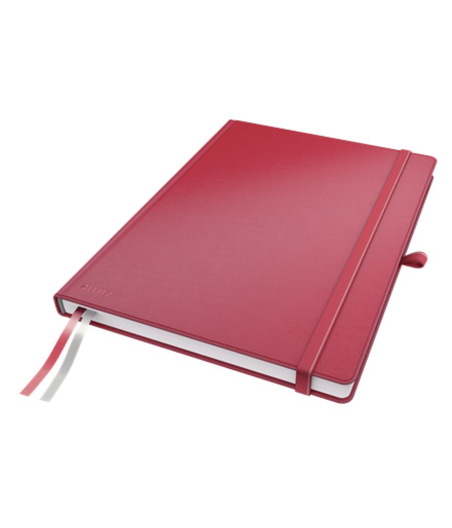 Cuaderno encolado leitz complete tapa dura din a4 80 hojas cuadro 5 mm color rojo