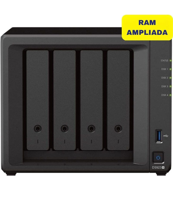 Nas synology diskstation ds923+/ 4 bahías 3.5'- 2.5'/ 16gb ddr4/ formato torre