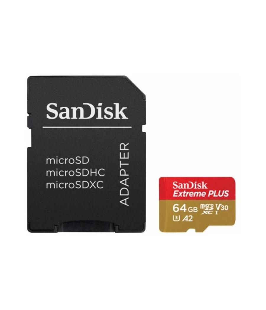 Tarjeta memoria sandisk micro secure digital 64gb sdxc u3 uhs - i clase 10 a2 + adaptador sd