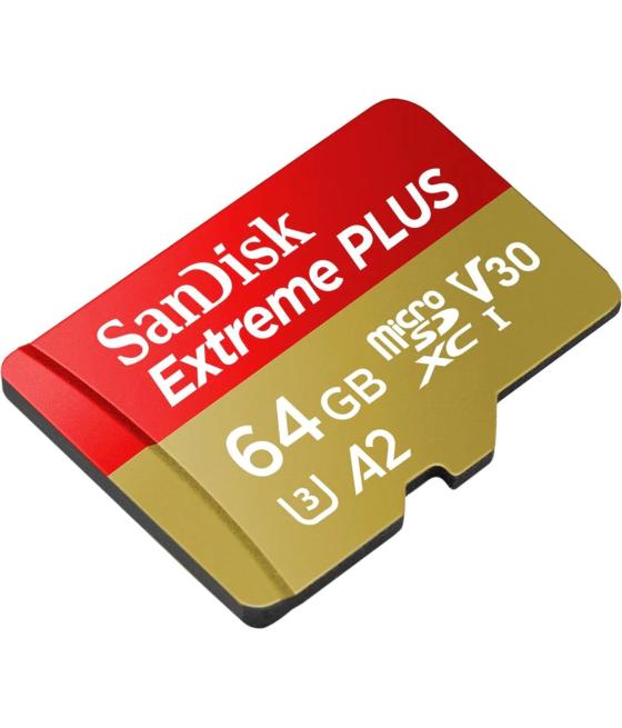 Tarjeta memoria sandisk micro secure digital 64gb sdxc u3 uhs - i clase 10 a2 + adaptador sd