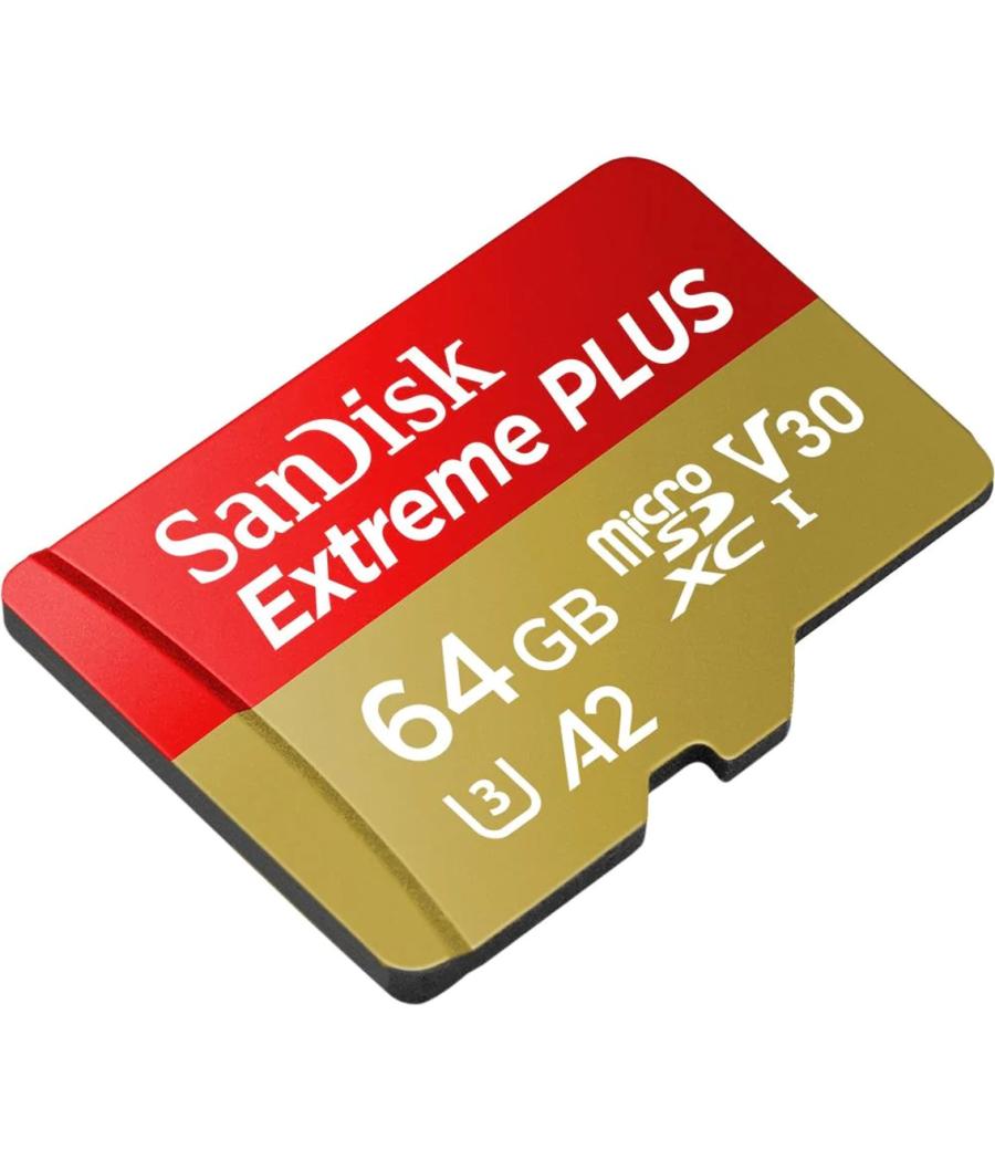 Tarjeta memoria sandisk micro secure digital 64gb sdxc u3 uhs - i clase 10 a2 + adaptador sd