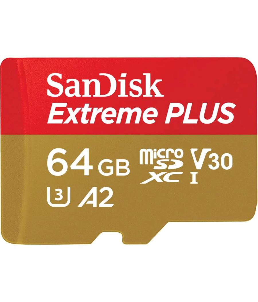 Tarjeta memoria sandisk micro secure digital 64gb sdxc u3 uhs - i clase 10 a2 + adaptador sd