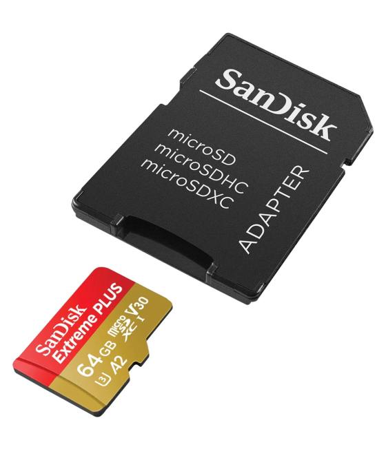 Tarjeta memoria sandisk micro secure digital 64gb sdxc u3 uhs - i clase 10 a2 + adaptador sd