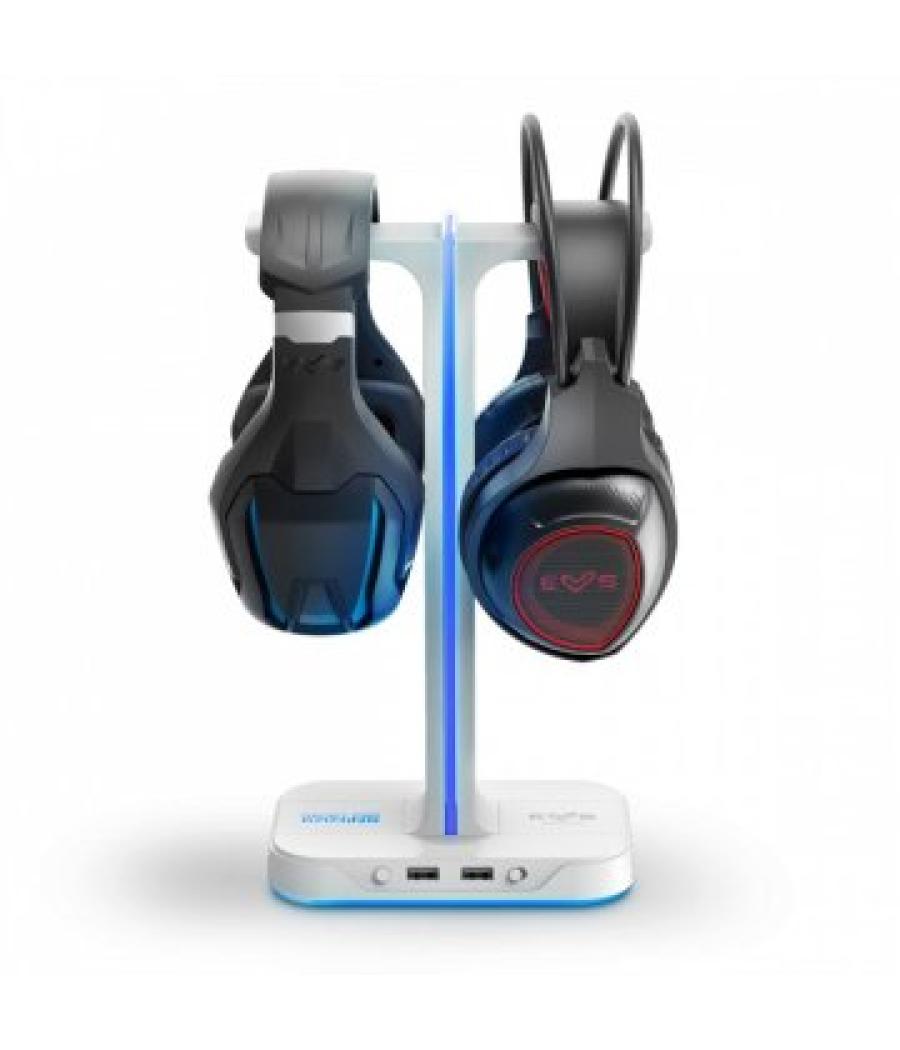 Soporte de auriculares gaming energy system esg s3 duo soporte para 2 auriculares con hub usb 2p e ilumnacion rgb