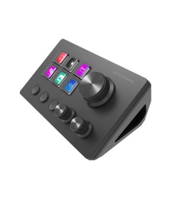 Control deck slim mars gaming msdtwo 6 teclas de acceso directo lcd 3 botones 3 ruedas multifuncionales negro