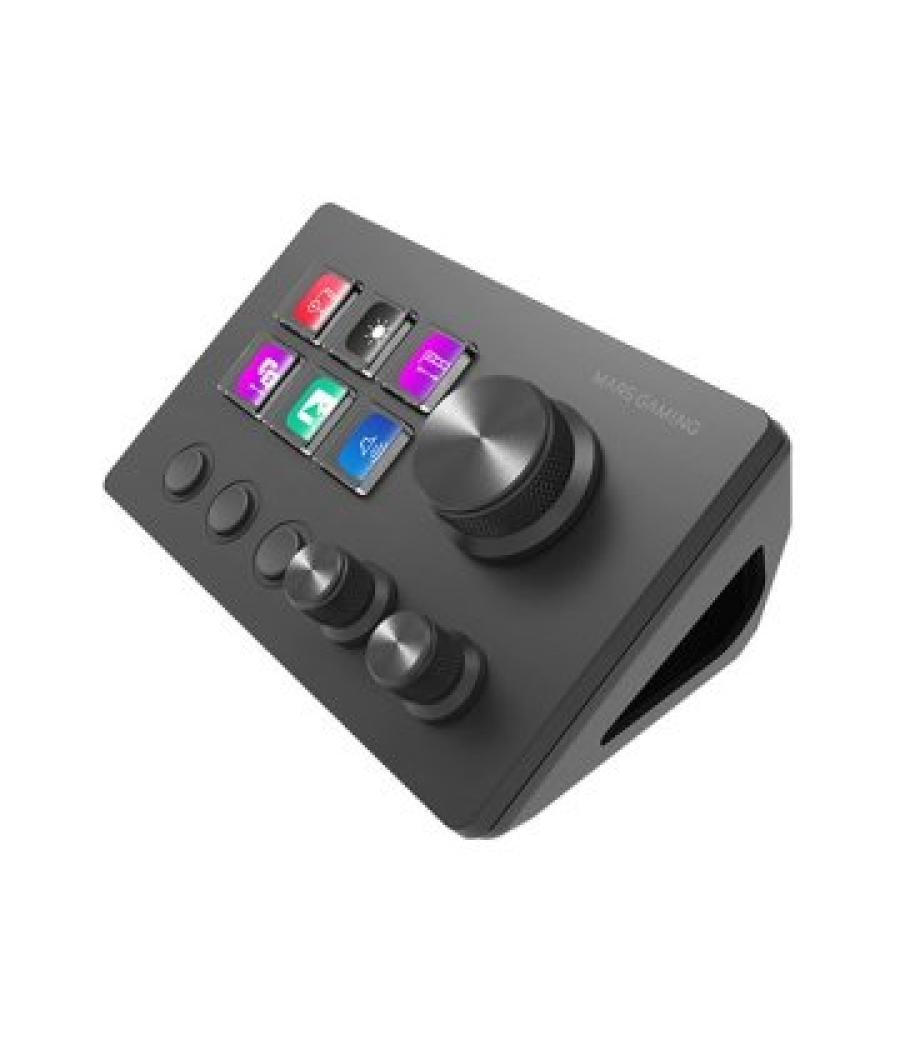 Control deck slim mars gaming msdtwo 6 teclas de acceso directo lcd 3 botones 3 ruedas multifuncionales negro