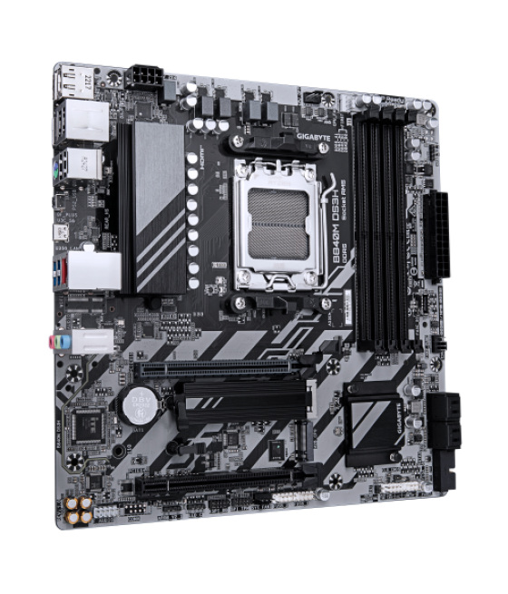Gigabyte b840m ds3h placa base - procesadores amd ryzen 9000, vrm de 8+2+2 fases, hasta 8200 mhz ddr5, 2xpcie 4.0 m.2, lan 2.5gb