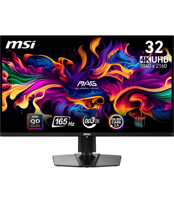 Msi mag 321up qd-oled pantalla para pc 80 cm (31.5") 3840 x 2160 pixeles 4k ultra hd negro