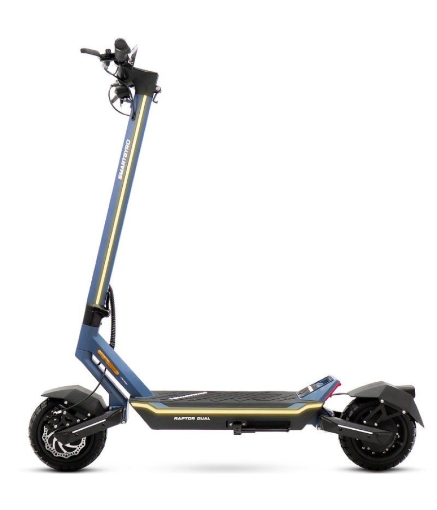 Patinete eléctrico smartgyro raptor dual evo/ motor 1000w/ ruedas 10'/ 25km/h /autonomía 60km/ negro y azul