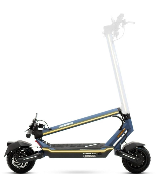 Patinete eléctrico smartgyro raptor dual evo/ motor 1000w/ ruedas 10'/ 25km/h /autonomía 60km/ negro y azul