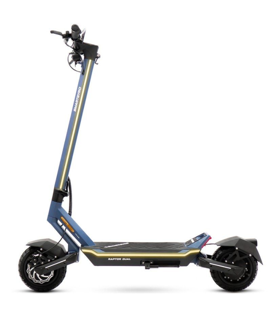 Patinete eléctrico smartgyro raptor dual evo lr/ motor 1000w/ ruedas 10'/ 25km/h /autonomía 75km/ negro y azul