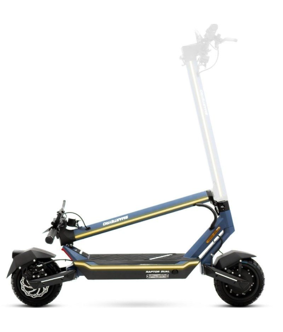 Patinete eléctrico smartgyro raptor dual evo lr/ motor 1000w/ ruedas 10'/ 25km/h /autonomía 75km/ negro y azul