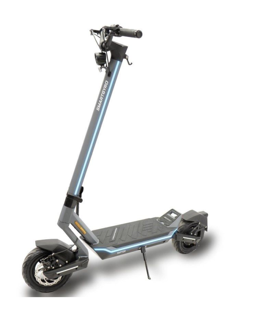 Patinete eléctrico smartgyro raptor evo lr/ motor 1000w/ ruedas 10'/ 25km/h /autonomía 75km/ gris