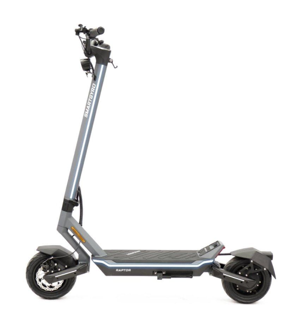 Patinete eléctrico smartgyro raptor evo lr/ motor 1000w/ ruedas 10'/ 25km/h /autonomía 75km/ gris