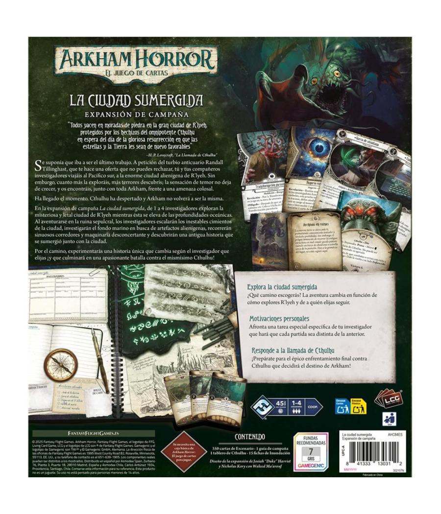 Juego de mesa arkham horrir la ciudad sumergida exp. campaña