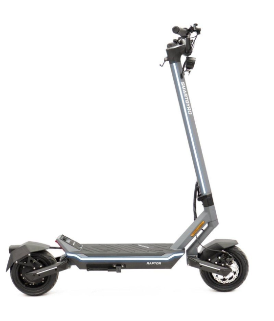 Patinete eléctrico smartgyro raptor evo/ motor 1000w/ ruedas 10'/ 25km/h /autonomía 60km/ gris