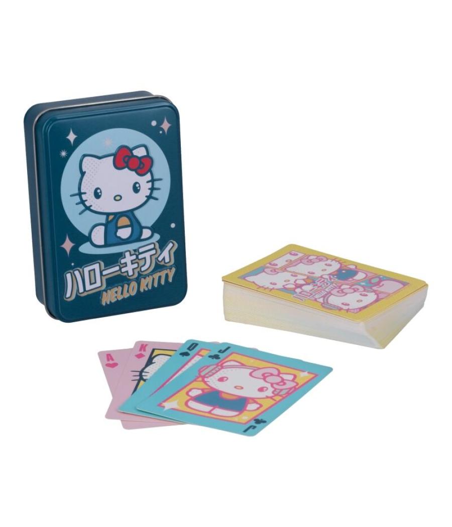 Baraja de cartas en caja metalica paladone hello kitty