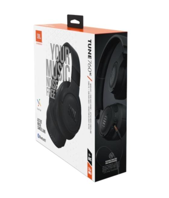 Auriculares inalámbricos jbl tune 760nc/ con micrófono/ bluetooth/ negros