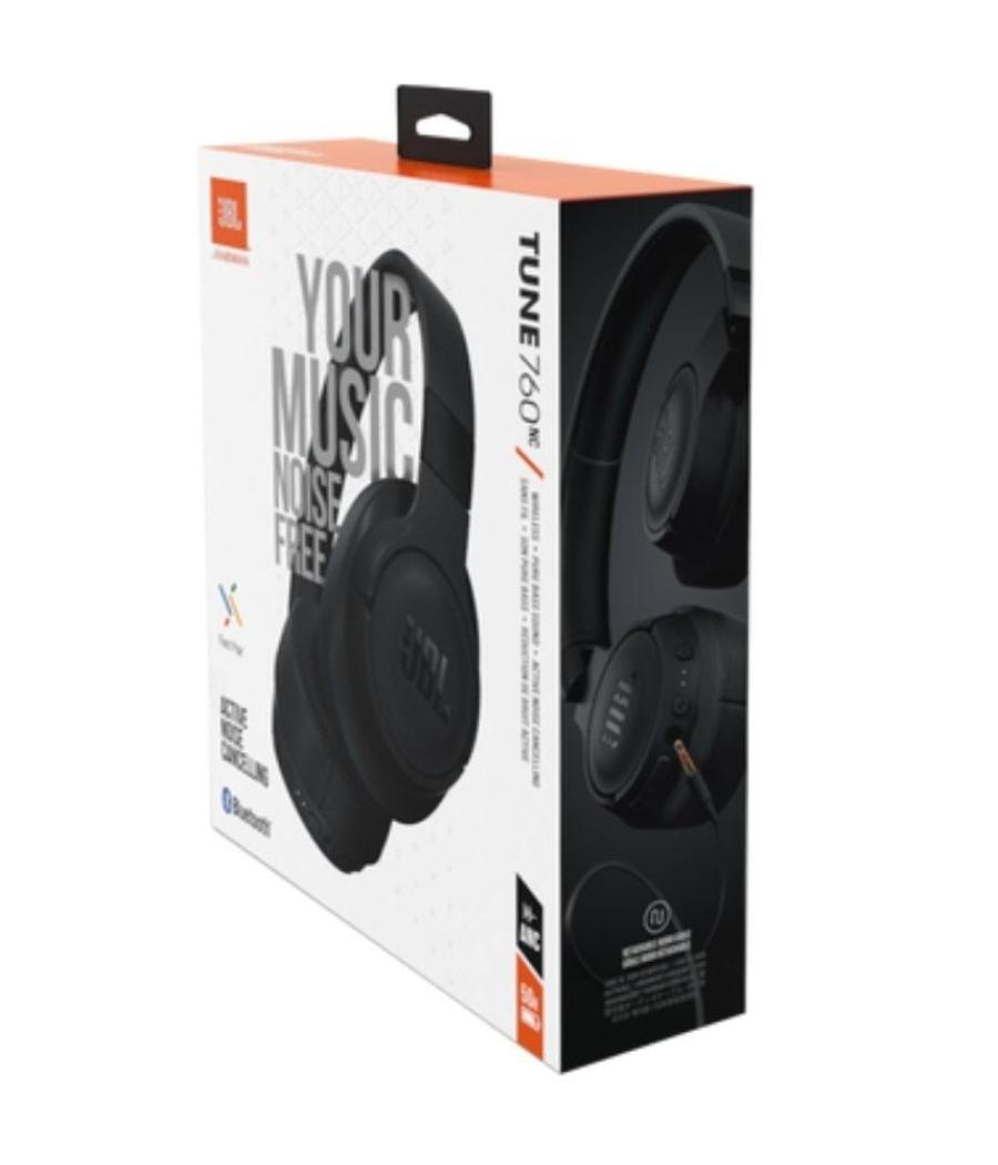 Auriculares inalámbricos jbl tune 760nc/ con micrófono/ bluetooth/ negros
