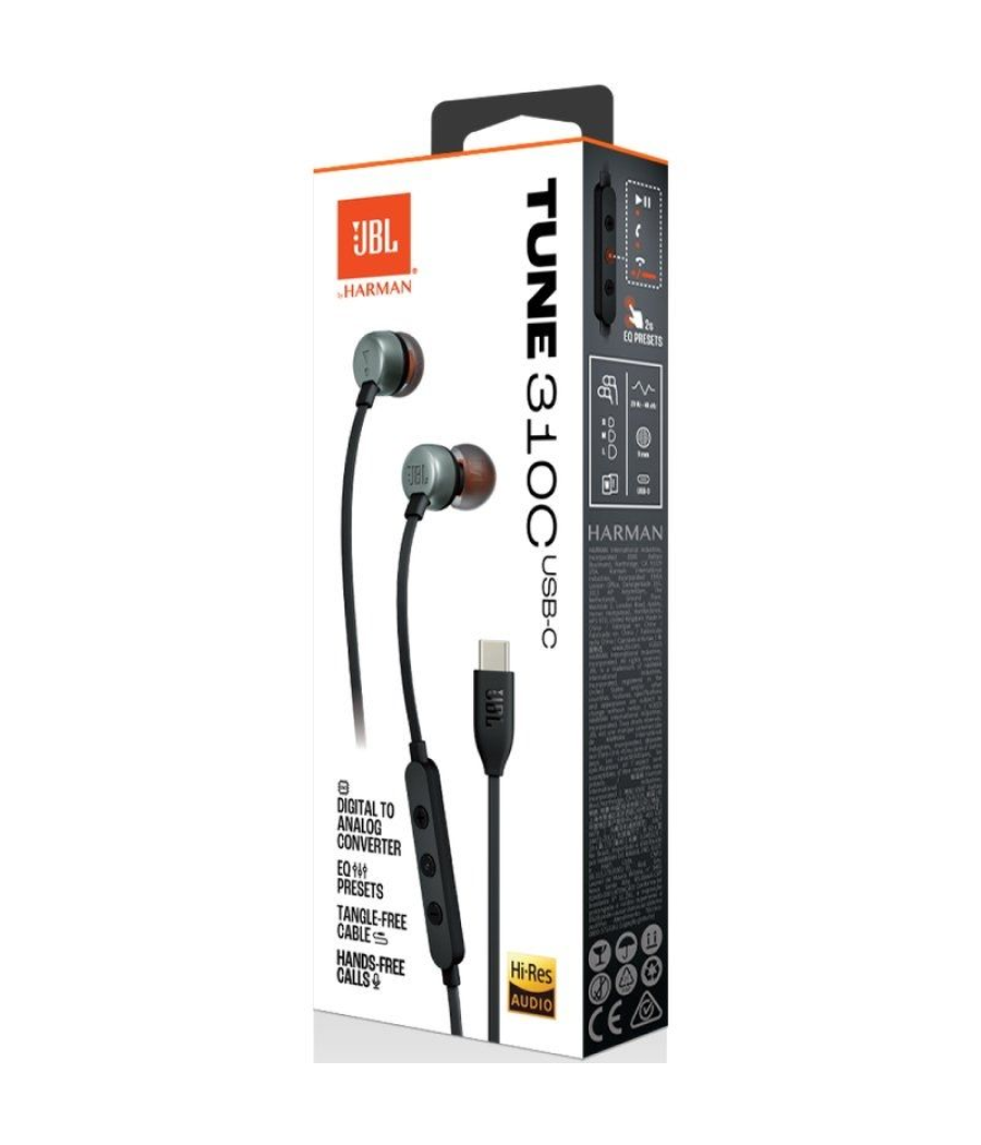Auriculares intrauditivos jbl tune 310c/ con micrófono/ negros