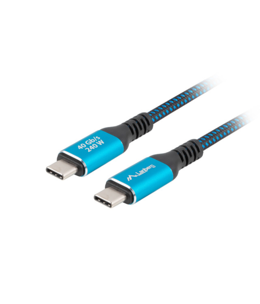 Cable usb-c 4.0 lanberg macho/macho 1m 240w 8k 60hz negro/azul