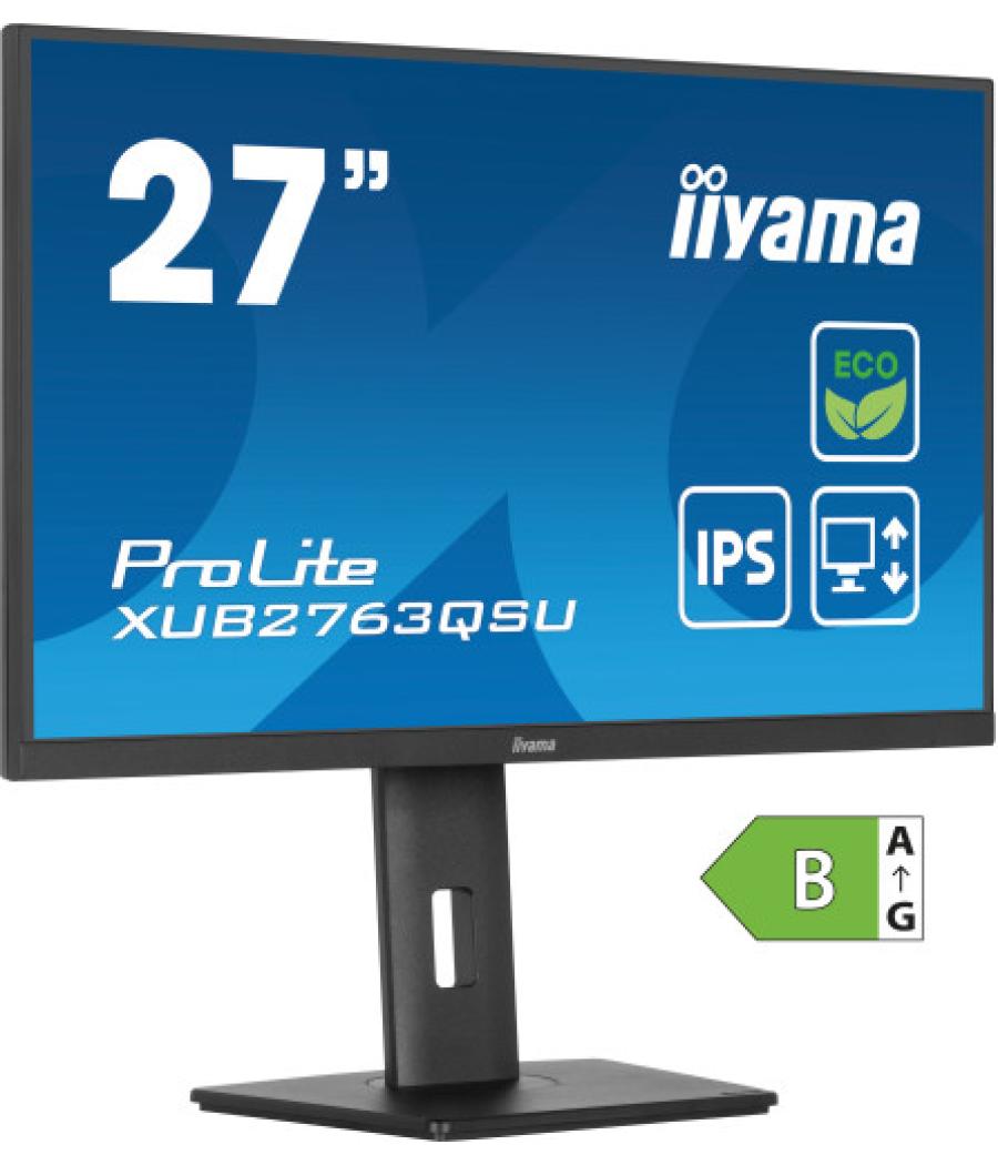 Iiyama prolite xub2763qsu-b1 pantalla para pc 68,6 cm (27") 2560 x 1440 pixeles full hd led negro