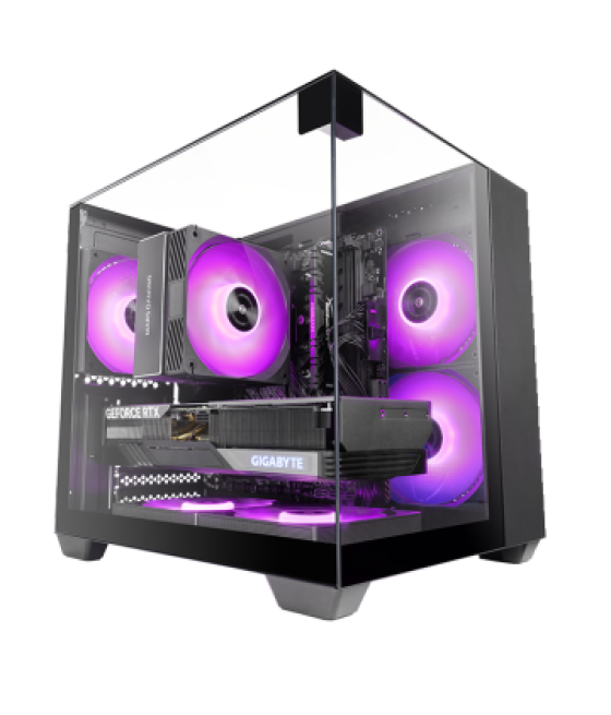 Caja microatx gaming mars gaming mcvisionm triple cristal templado gpu 330mm 1x3.5 1x2.5 negro