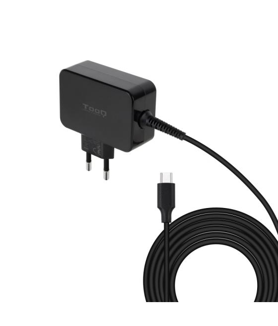 Cargador automatico portatil gan usb-c pd 45w negro tooq