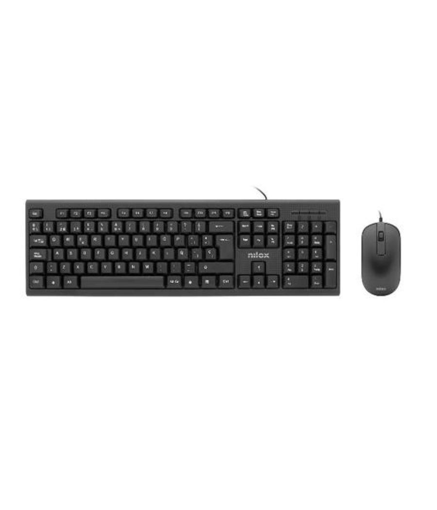 Nilox combo teclado + ratón cable usb negro