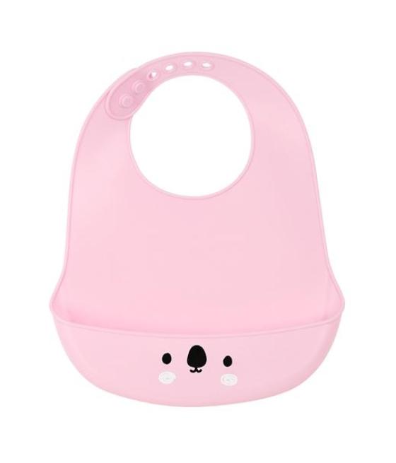 Safta babero de silicona koala pink