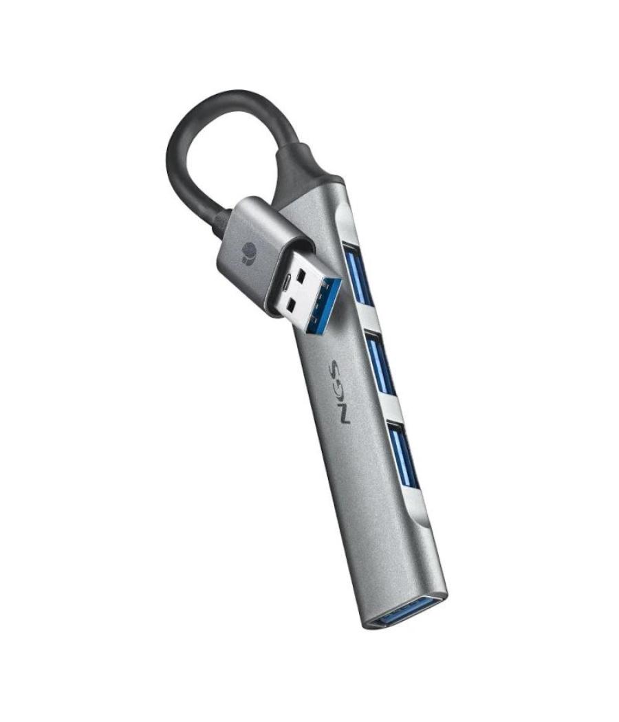 Ngs hub 4 puertos usb: 1 x usb 3.2, 3 x usb 2.0