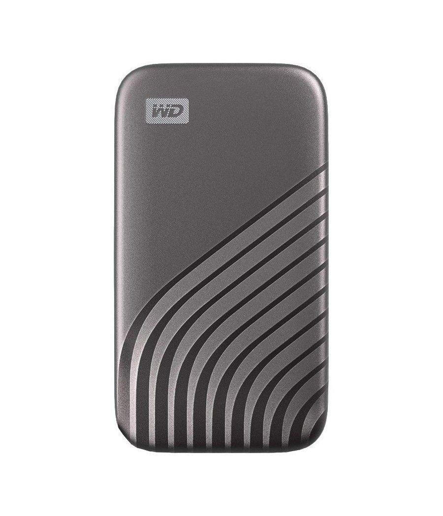 Disco externo ssd western digital my passport ssd 500gb/ usb 3.2/ gris - Imagen 1