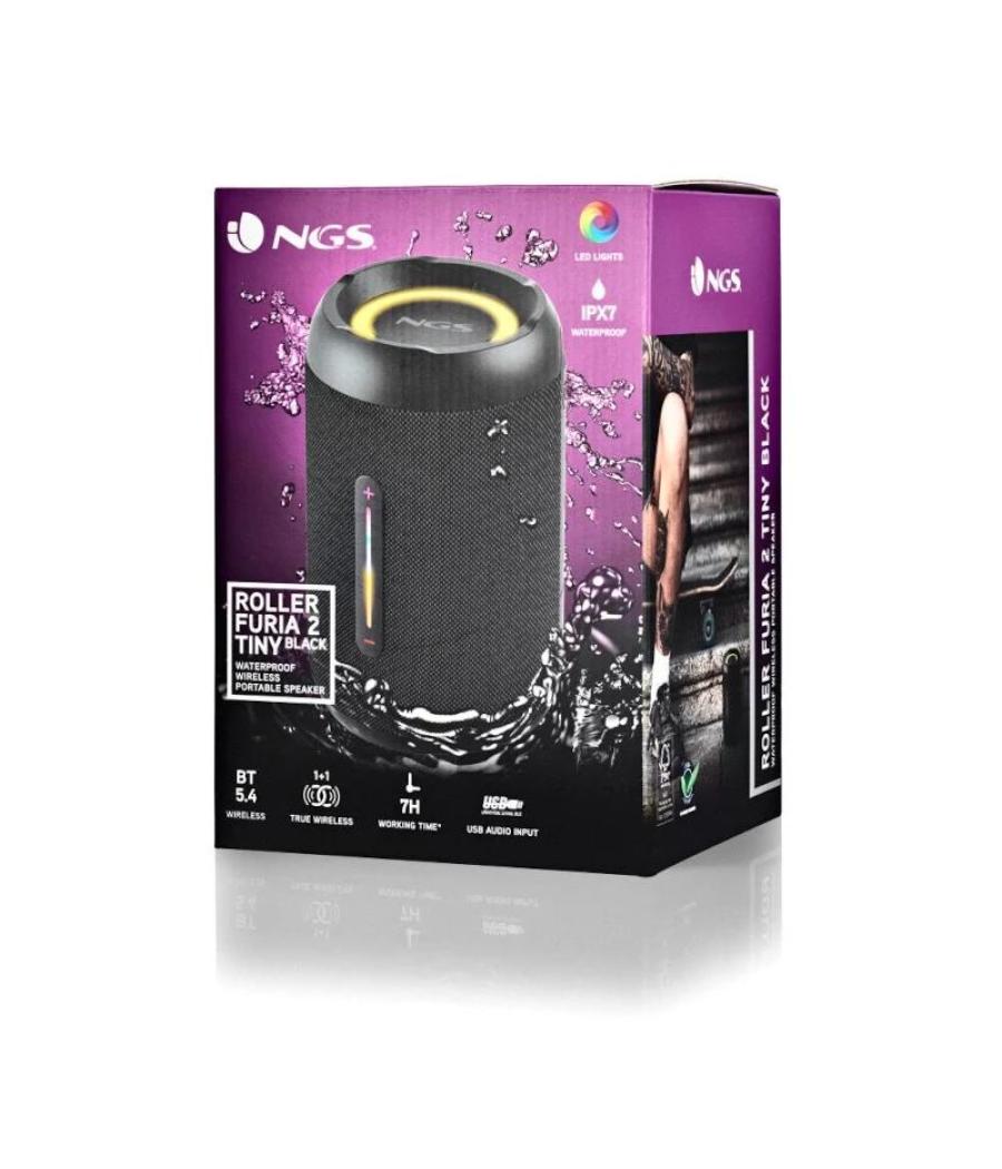 Ngs altavoz portatil bt, luces rgb ipx7