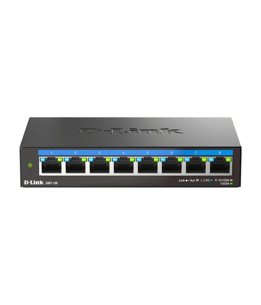 D-Link DMS-108 No administrado L2 2.5G Ethernet (100/1000/2500) Negro