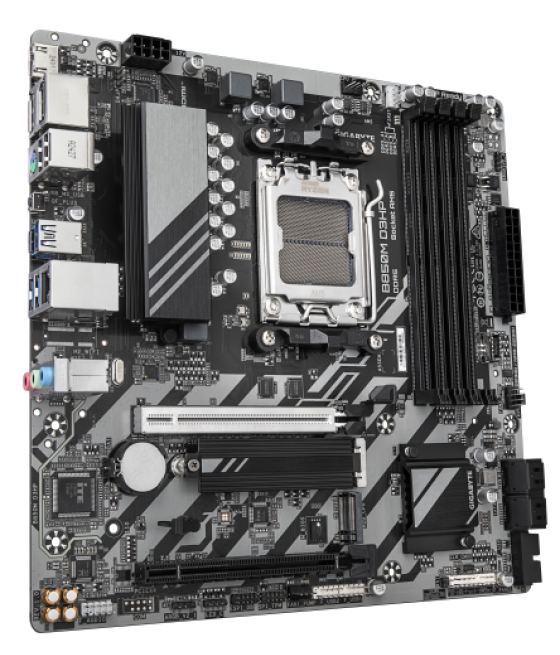 Gigabyte b850m d3hp placa base - procesadores amd ryzen serie 9000, 5+2+2 fases vrm digitales, hasta 8200mhz ddr5 (oc), 1xpcie 5