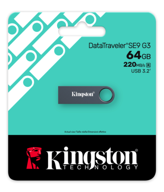 Kingston technology datatraveler se9 g3 unidad flash usb 64 gb usb tipo a 3.2 gen 1 (3.1 gen 1) negro