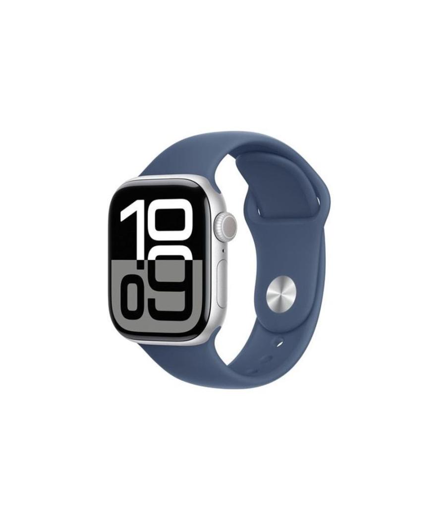 Smartwatch apple watch series 10 gps 42mm silver case denim sport band s - m