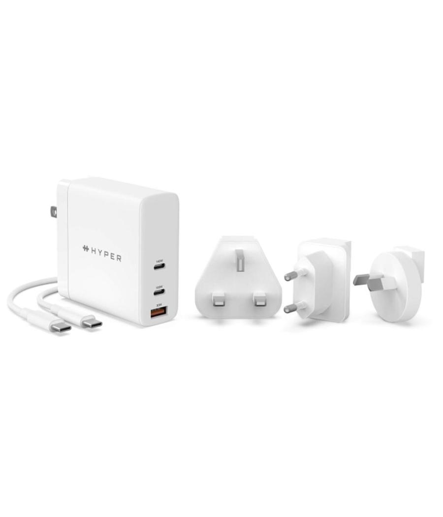 Cargador de pared universal hyper hyperjuice 140w 1x usb tipo a - 2x usb tipo c