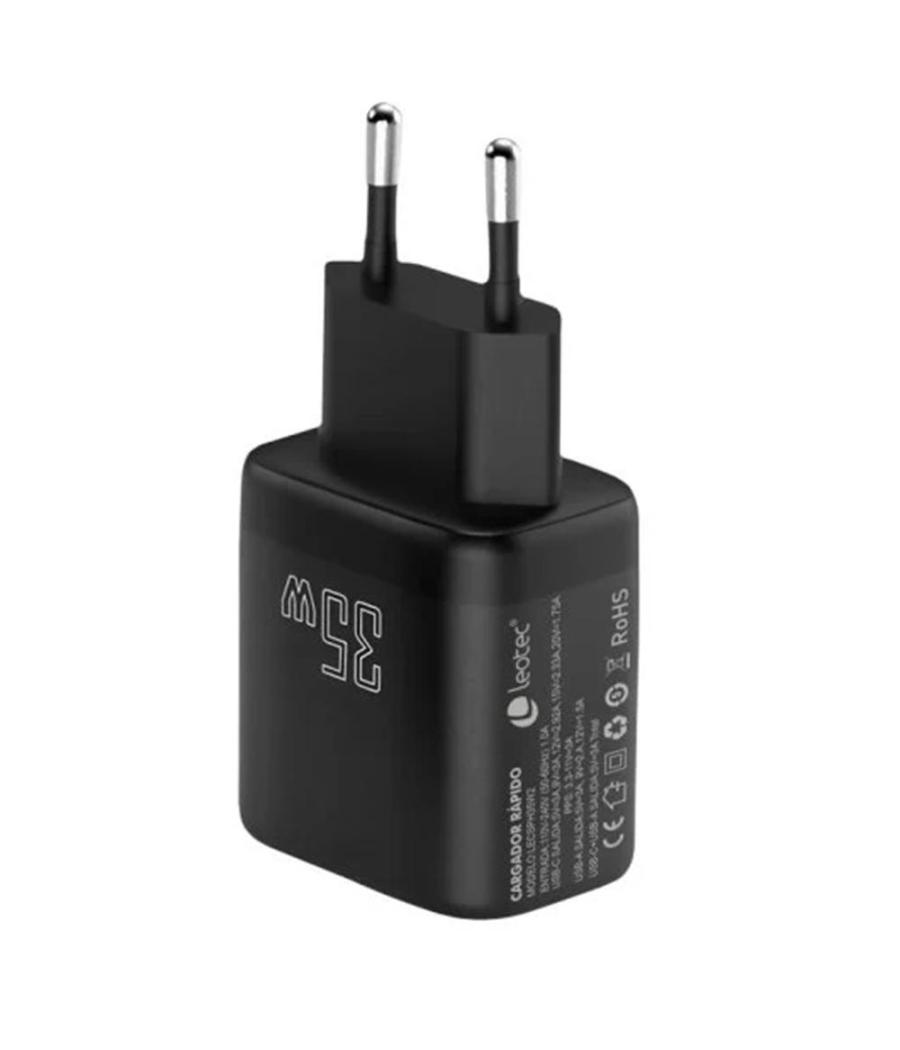 Cargador de pared leotec lecsph35w2k 35w usb tipo a - usb tipo c
