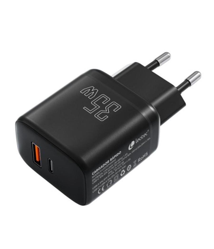 Cargador de pared leotec lecsph35w2k 35w usb tipo a - usb tipo c