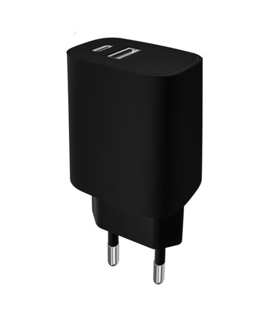 Cargador de pared leotec 20w carga rapida 1 usb tipo - c pd 1 usb - a negro