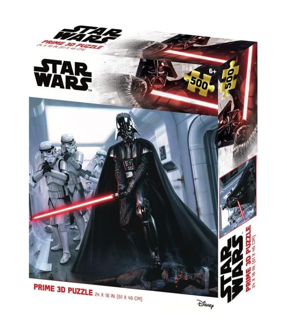 Puzle lenticular prime 3d 500 piezas star wars darth vader & stormtrooper