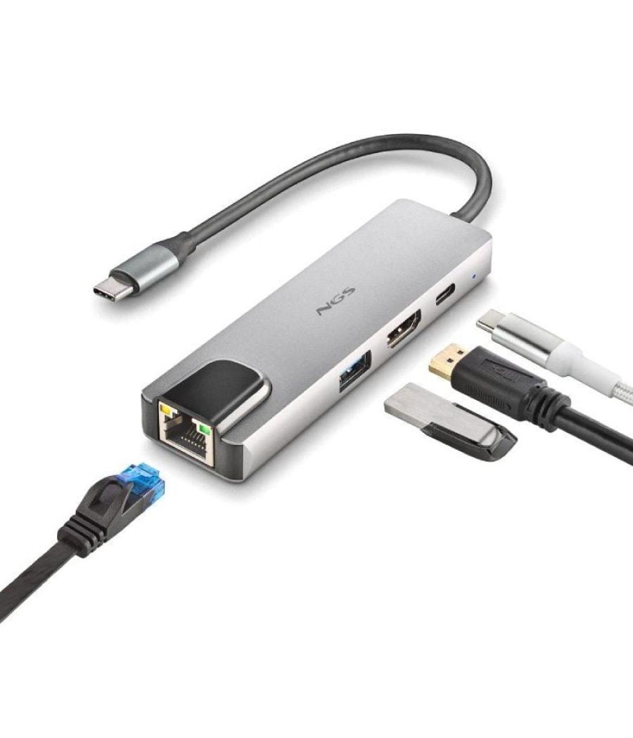 Docking usb tipo-c ngs wonderdock supra/ 1xusb/ 1xusb tipo-c dp/ 1xhdmi/ 1xrj45