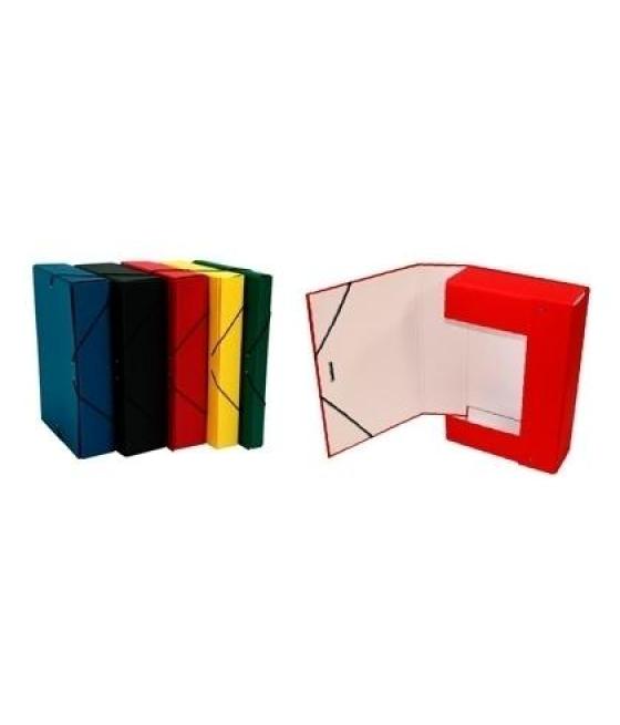 Mariola caja de proyectos armada cierre c/goma lomo fijo 7cm cartón forrado geltex negro