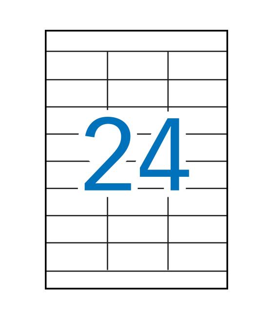 Apli etiquetas adhesivas 70x33,8mm inkjet/láser c/rectos 24 x 100h blanco