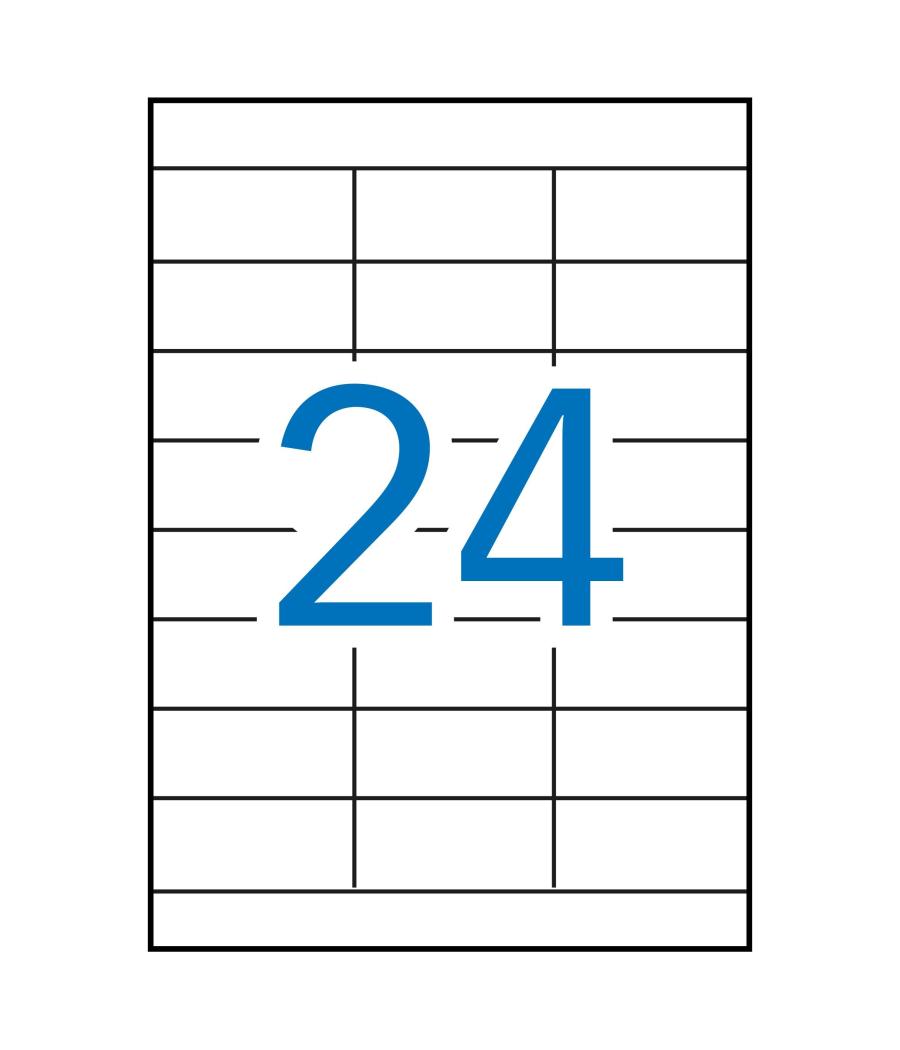 Apli etiquetas adhesivas 70x33,8mm inkjet/láser c/rectos 24 x 100h blanco