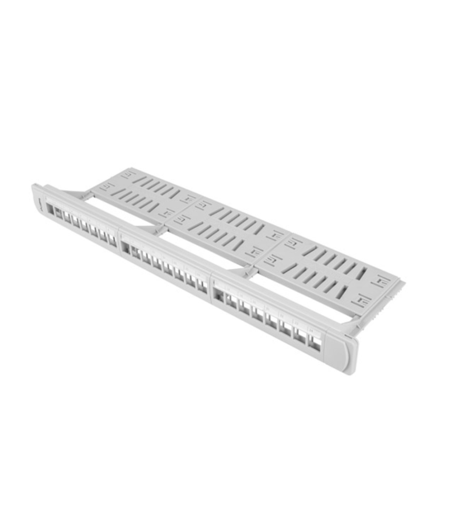 Patch panel lanberg 24 puertos 1u rack 19 organizador modulos keystone gris