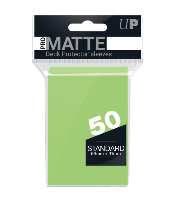 Fundas estándar ultra pro matte color lima para cartas paquete de 50